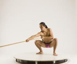 ELMER DIFFERENT SITTING POSES WITH SPEAR 